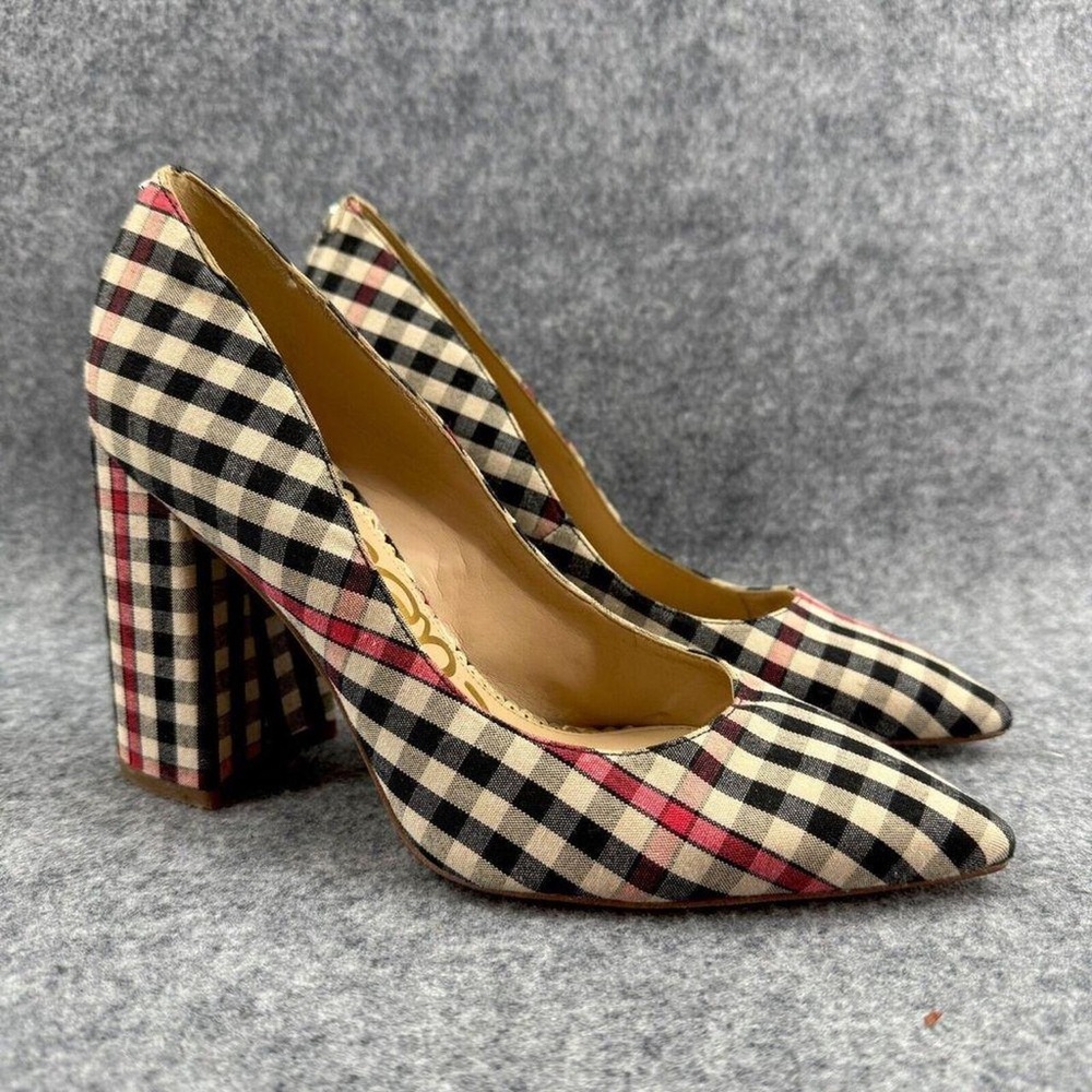 Sam Edelman Plaid Block Heel Pumps